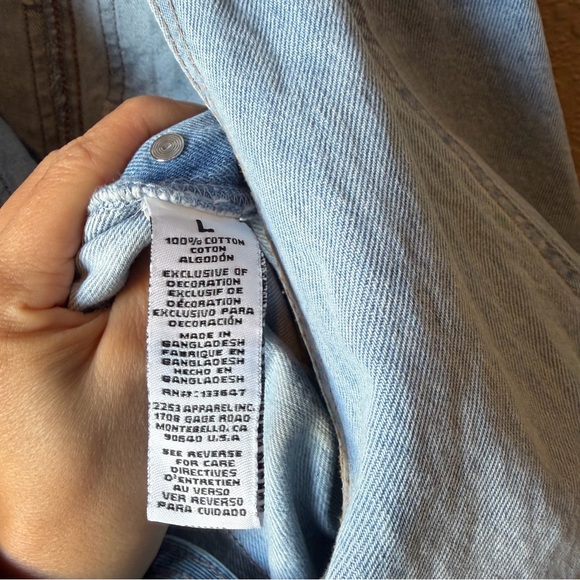 Celebrity Pink Women’s Large Relaxed Boyfriend Fit Overalls Denim Roll Cuff - Picture 11 of 13